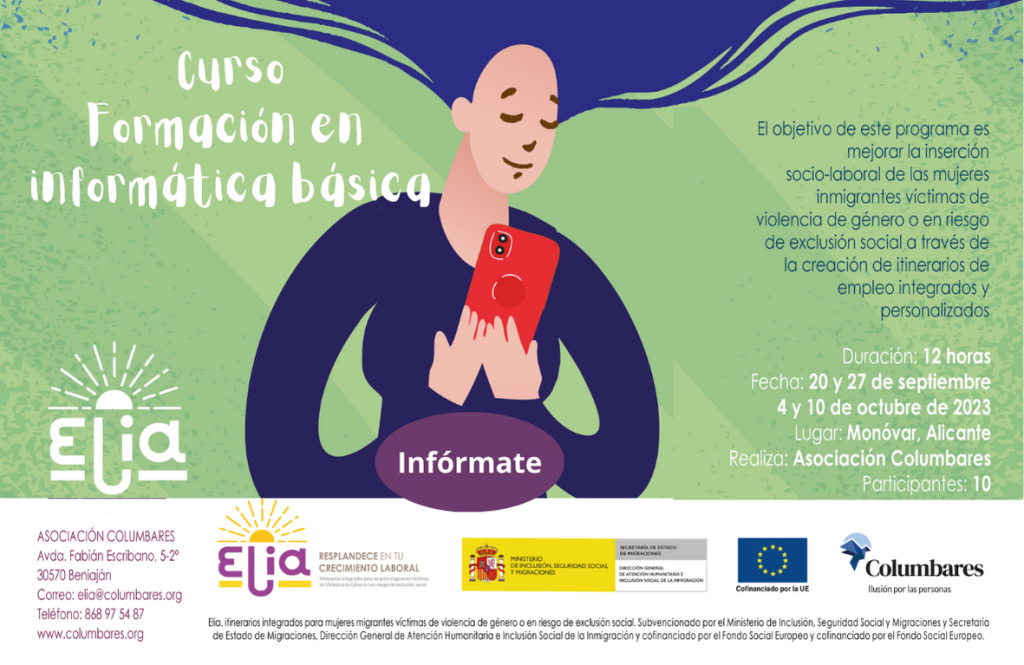 Cartel Elia Curso Formación en Informática Básica