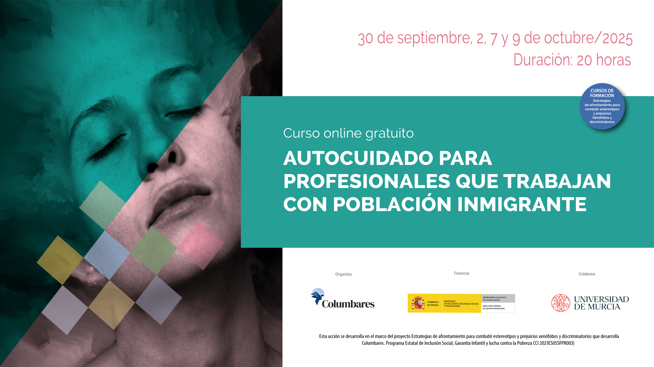 Abierto el plazo de inscripción para el curso gratuito Autocuidado para profesionales que trabajan con población migrante