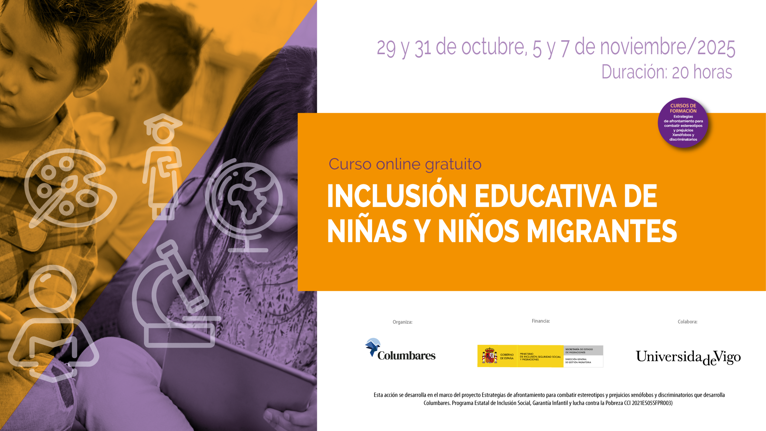 ¡Abierto el plazo de inscripción para el curso gratuito Inclusión educativa de niñas y niños migrantes!