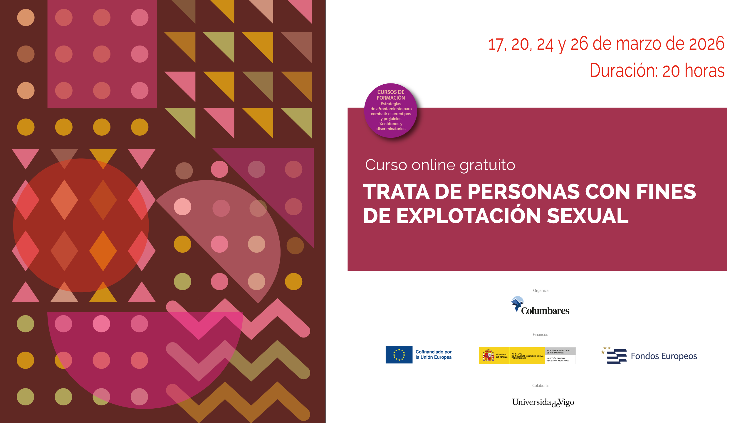 Comienza el curso Trata de personas con fines de explotación sexual